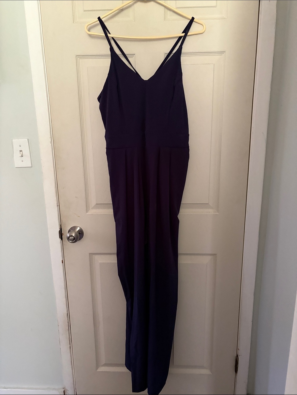 HALARA Navy Strapless-Look Wide-Leg Jumpsuit - Picture 2 of 4